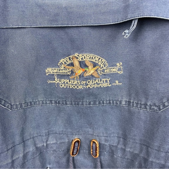 Vintage Polo by Ralph Lauren Polo Sportsman Pullover Anorak Jacket Blue Medium - Picture 7 of 11
